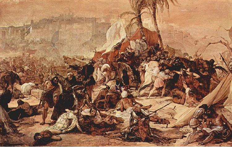 Francesco Hayez Der siebente Kreuzzug gegen Jerusalem Spain oil painting art